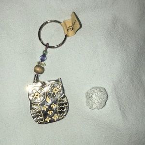 natural life drive wisely owl key chain